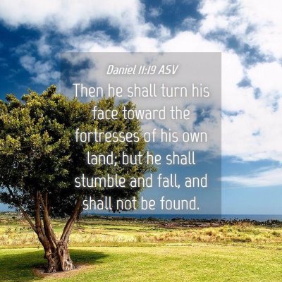 Picture 04 - Daniel 11:19 ASV - Then he shall turn his face toward the fortresses - Bible Verse Picture