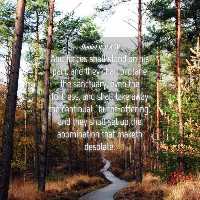 Picture 04 - Daniel 11:31 ASV - And forces shall stand on his part, and they - Bible Verse Picture
