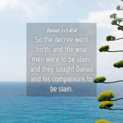 Picture 04 - Daniel 2:13 ASV - So the decree went forth, and the wise men were - Bible Verse Picture