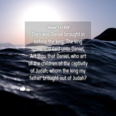 Picture 04 - Daniel 5:13 ASV - Then was Daniel brought in before the king. The - Bible Verse Picture