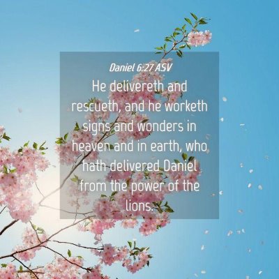 Picture 04 - Daniel 6:27 ASV - He delivereth and rescueth, and he worketh signs - Bible Verse Picture