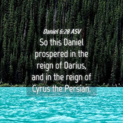 Picture 04 - Daniel 6:28 ASV - So this Daniel prospered in the reign of Darius, - Bible Verse Picture