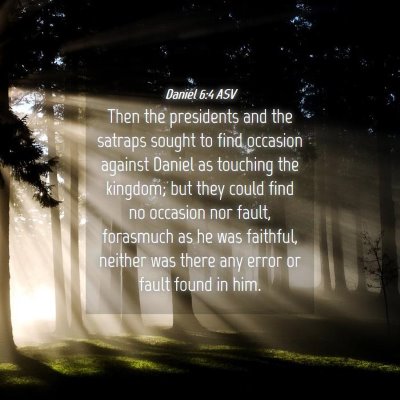 Picture 04 - Daniel 6:4 ASV - Then the presidents and the satraps sought to - Bible Verse Picture
