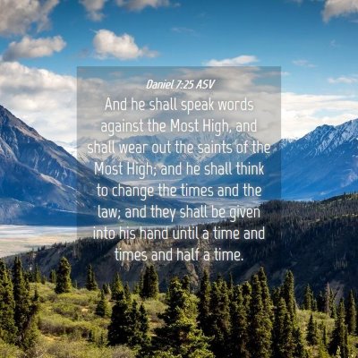 Picture 04 - Daniel 7:25 ASV - And he shall speak words against the Most High, - Bible Verse Picture