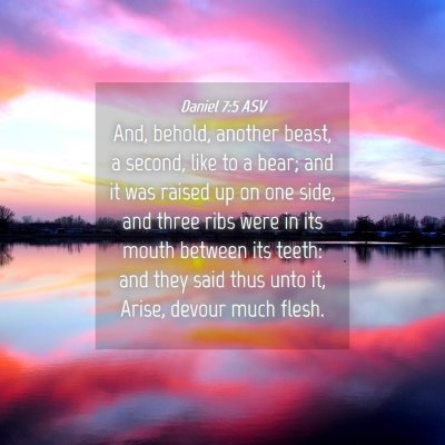 Picture 04 - Daniel 7:5 ASV - And, behold, another beast, a second, like to a - Bible Verse Picture