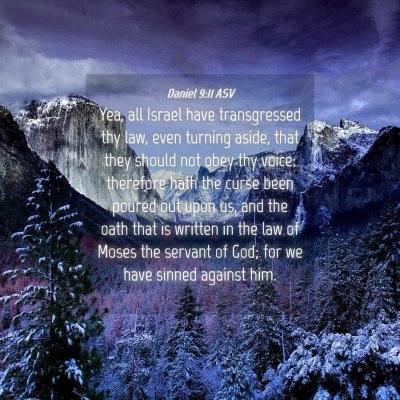 Picture 04 - Daniel 9:11 ASV - Yea, all Israel have transgressed thy law, even - Bible Verse Picture