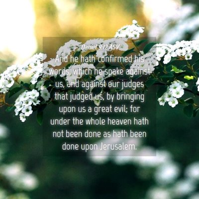 Picture 04 - Daniel 9:12 ASV - And he hath confirmed his words, which he spake - Bible Verse Picture