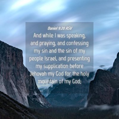 Picture 04 - Daniel 9:20 ASV - And while I was speaking, and praying, and - Bible Verse Picture