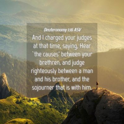 Picture 04 - Deuteronomy 1:16 ASV - And I charged your judges at that time, saying, - Bible Verse Picture