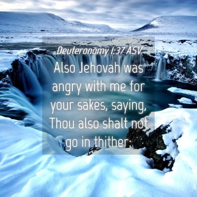 Picture 04 - Deuteronomy 1:37 ASV - Also Jehovah was angry with me for your sakes, - Bible Verse Picture