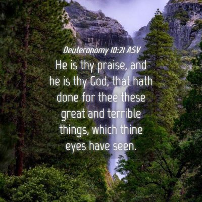 Picture 04 - Deuteronomy 10:21 ASV - He is thy praise, and he is thy God, that hath - Bible Verse Picture