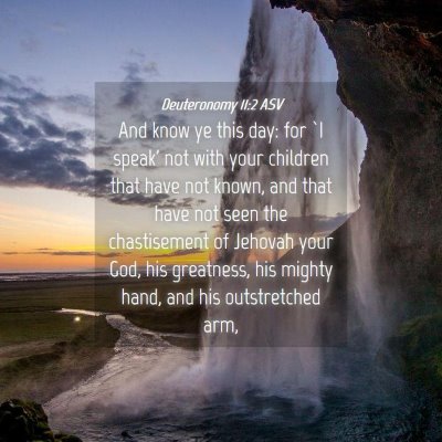 Picture 04 - Deuteronomy 11:2 ASV - And know ye this day: for `I speak' not with your - Bible Verse Picture