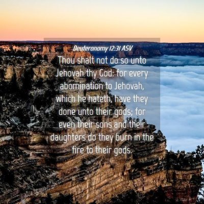 Picture 04 - Deuteronomy 12:31 ASV - Thou shalt not do so unto Jehovah thy God: for - Bible Verse Picture
