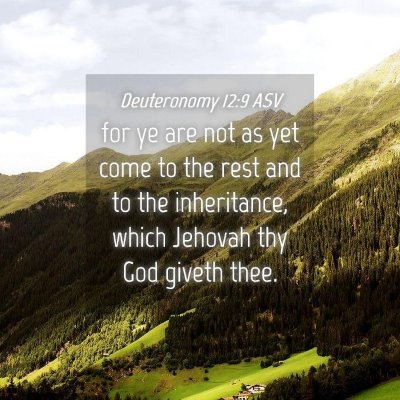 Picture 04 - Deuteronomy 12:9 ASV - for ye are not as yet come to the rest and to the - Bible Verse Picture