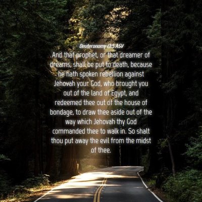 Picture 04 - Deuteronomy 13:5 ASV - And that prophet, or that dreamer of dreams, - Bible Verse Picture