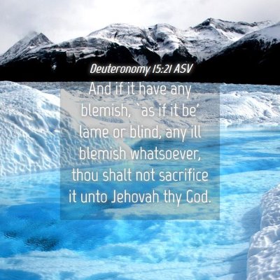 Picture 04 - Deuteronomy 15:21 ASV - And if it have any blemish, `as if it be' lame or - Bible Verse Picture