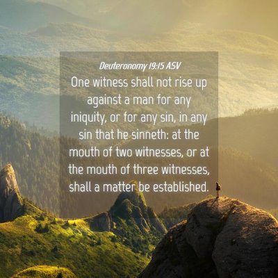Picture 04 - Deuteronomy 19:15 ASV - One witness shall not rise up against a man for - Bible Verse Picture