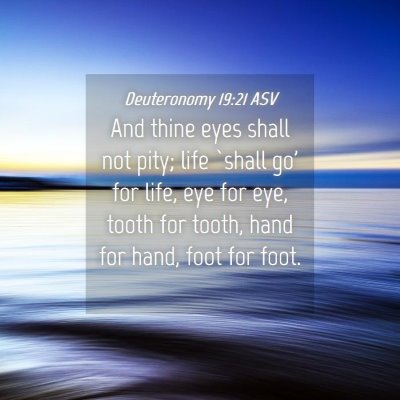 Picture 04 - Deuteronomy 19:21 ASV - And thine eyes shall not pity; life `shall go' - Bible Verse Picture