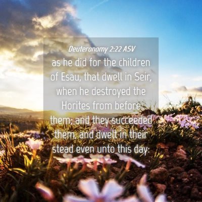 Picture 04 - Deuteronomy 2:22 ASV - as he did for the children of Esau, that dwell in - Bible Verse Picture