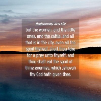 Picture 04 - Deuteronomy 20:14 ASV - but the women, and the little ones, and the - Bible Verse Picture