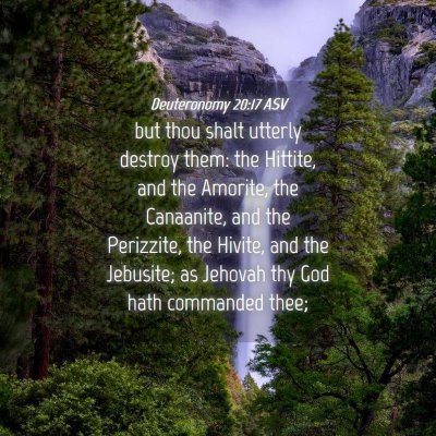 Picture 04 - Deuteronomy 20:17 ASV - but thou shalt utterly destroy them: the Hittite, - Bible Verse Picture