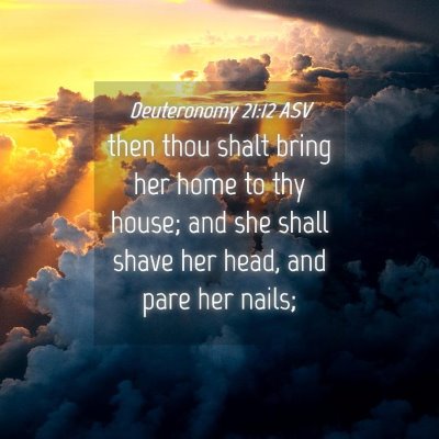 Picture 04 - Deuteronomy 21:12 ASV - then thou shalt bring her home to thy house; and - Bible Verse Picture