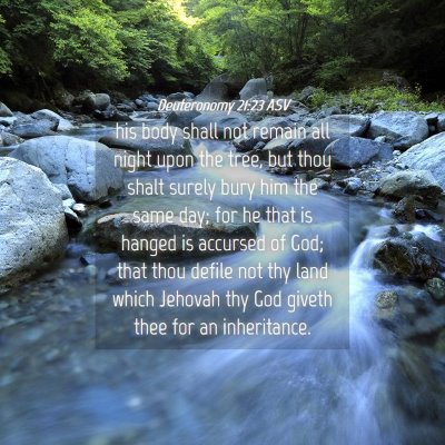 Picture 04 - Deuteronomy 21:23 ASV - his body shall not remain all night upon the - Bible Verse Picture