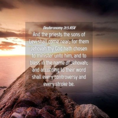 Picture 04 - Deuteronomy 21:5 ASV - And the priests the sons of Levi shall come near; - Bible Verse Picture