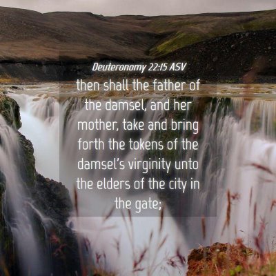 Picture 04 - Deuteronomy 22:15 ASV - then shall the father of the damsel, and her - Bible Verse Picture