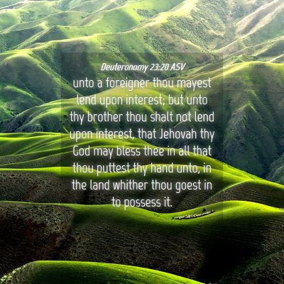 Picture 04 - Deuteronomy 23:20 ASV - unto a foreigner thou mayest lend upon interest; - Bible Verse Picture