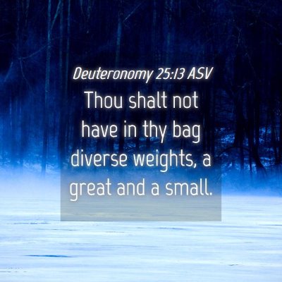 Picture 04 - Deuteronomy 25:13 ASV - Thou shalt not have in thy bag diverse weights, a - Bible Verse Picture