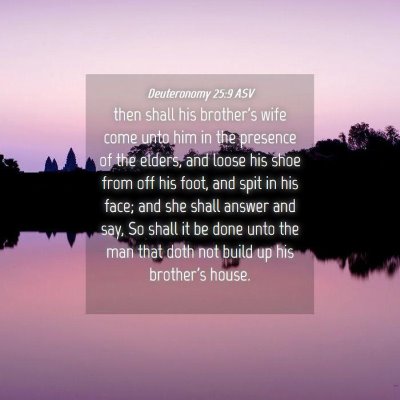 Picture 04 - Deuteronomy 25:9 ASV - then shall his brother's wife come unto him in - Bible Verse Picture