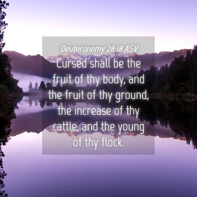 Picture 04 - Deuteronomy 28:18 ASV - Cursed shall be the fruit of thy body, and the - Bible Verse Picture
