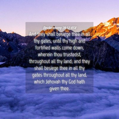 Picture 04 - Deuteronomy 28:52 ASV - And they shall besiege thee in all thy gates, - Bible Verse Picture
