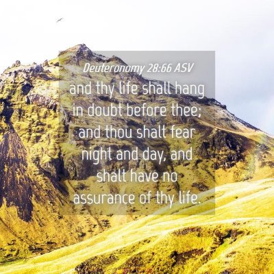 Picture 04 - Deuteronomy 28:66 ASV - and thy life shall hang in doubt before thee; and - Bible Verse Picture