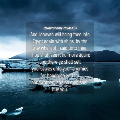 Picture 04 - Deuteronomy 28:68 ASV - And Jehovah will bring thee into Egypt again with - Bible Verse Picture
