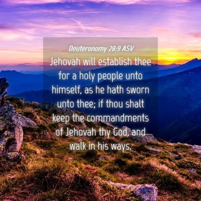 Picture 04 - Deuteronomy 28:9 ASV - Jehovah will establish thee for a holy people - Bible Verse Picture