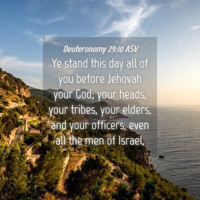 Picture 04 - Deuteronomy 29:10 ASV - Ye stand this day all of you before Jehovah your - Bible Verse Picture