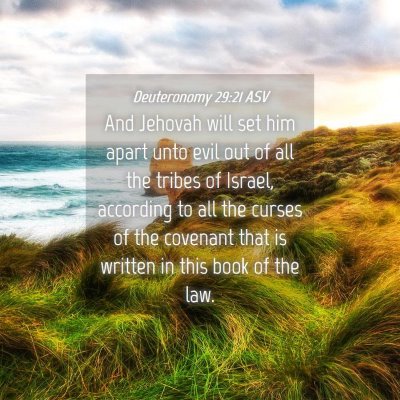 Picture 04 - Deuteronomy 29:21 ASV - And Jehovah will set him apart unto evil out of - Bible Verse Picture