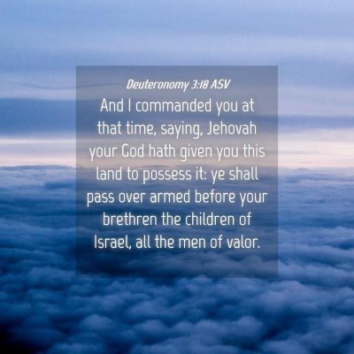 Picture 04 - Deuteronomy 3:18 ASV - And I commanded you at that time, saying, Jehovah - Bible Verse Picture