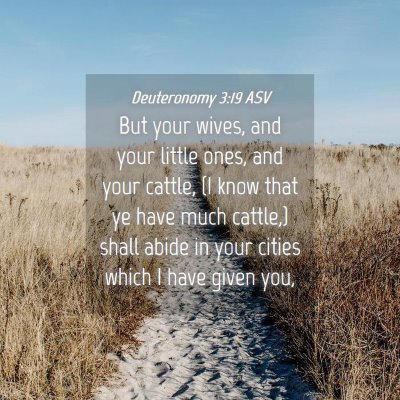 Picture 04 - Deuteronomy 3:19 ASV - But your wives, and your little ones, and your - Bible Verse Picture