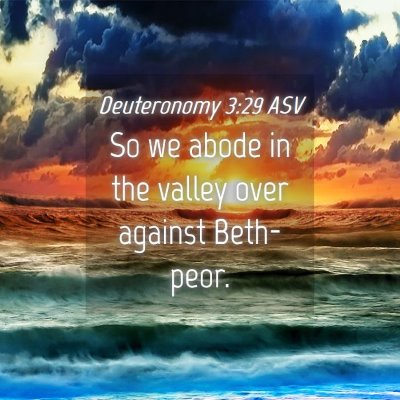 Picture 04 - Deuteronomy 3:29 ASV - So we abode in the valley over against - Bible Verse Picture
