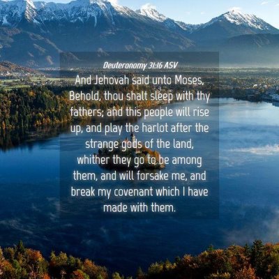 Picture 04 - Deuteronomy 31:16 ASV - And Jehovah said unto Moses, Behold, thou shalt - Bible Verse Picture