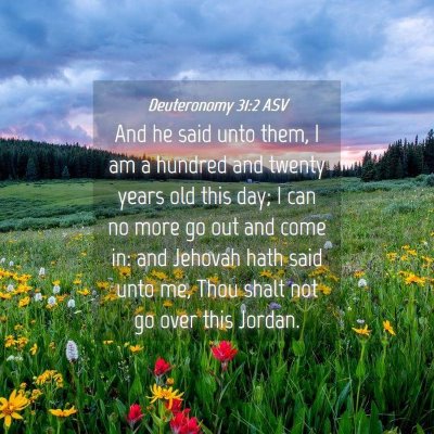 Picture 04 - Deuteronomy 31:2 ASV - And he said unto them, I am a hundred and twenty - Bible Verse Picture