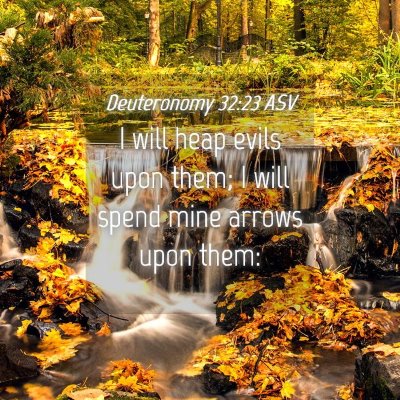 Picture 04 - Deuteronomy 32:23 ASV - I will heap evils upon them; I will spend mine - Bible Verse Picture