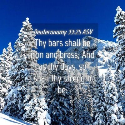 Picture 04 - Deuteronomy 33:25 ASV - Thy bars shall be iron and brass; And as thy - Bible Verse Picture