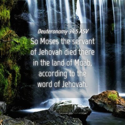 Picture 04 - Deuteronomy 34:5 ASV - So Moses the servant of Jehovah died there in the - Bible Verse Picture