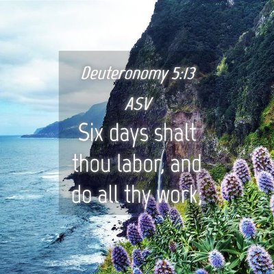 Picture 04 - Deuteronomy 5:13 ASV - Six days shalt thou labor, and do all thy - Bible Verse Picture