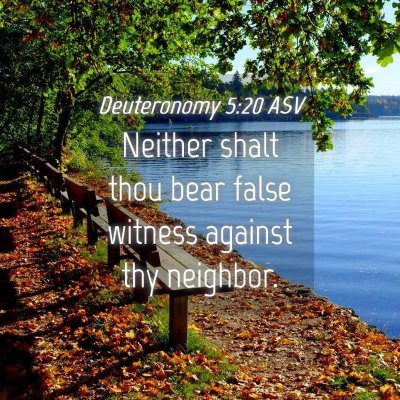 Picture 04 - Deuteronomy 5:20 ASV - Neither shalt thou bear false witness against thy - Bible Verse Picture