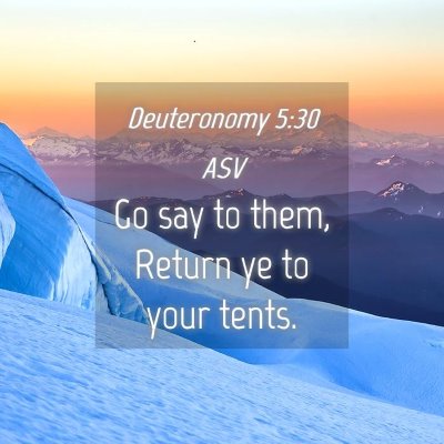 Picture 04 - Deuteronomy 5:30 ASV - Go say to them, Return ye to your - Bible Verse Picture